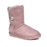 UGG CLASSIC III SHORT BUTTON BOOTS WITH SWAROVSKI BUTTON