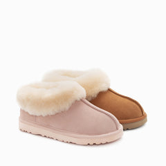 UGG COLLAR UNISEX PREMIUM SHEEPSKIN SUEDE SLIPPERS