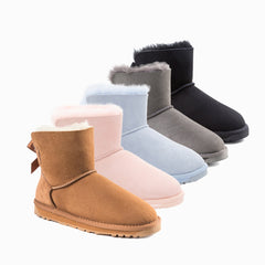 UGG CLASSIC MINI BAILEY BOW BOOTS (WATER RESISTANT)