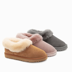AVERY UNISEX PREMIUM SHEEPSKIN SUEDE SLIPPERS
