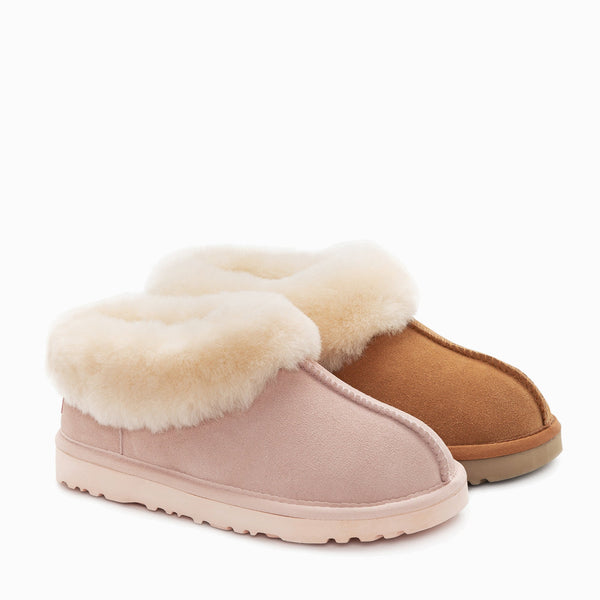 UGG COLLAR UNISEX PREMIUM SHEEPSKIN SUEDE SLIPPERS
