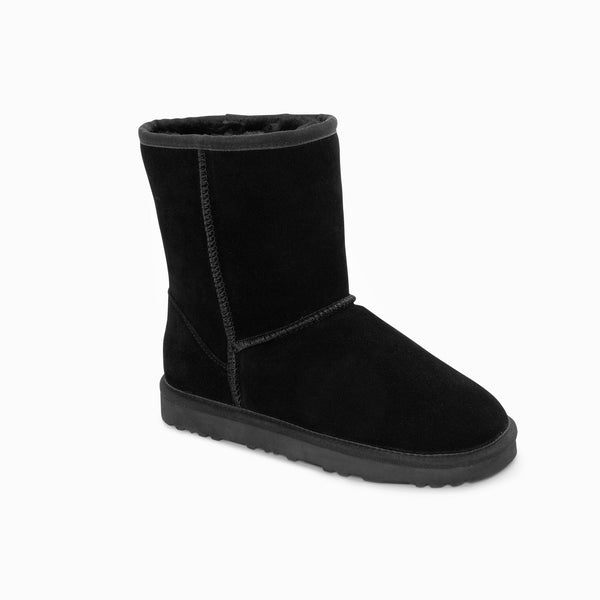 GENUINE AUSTRALIAN SHEEPSKIN UNISEX SHORT CLASSIC SUEDE BOOTS (Large Size)