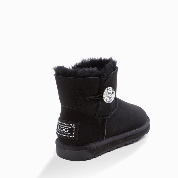 Ugg Classic Mini Button Whth Swarovski Boots (Water Resistant)