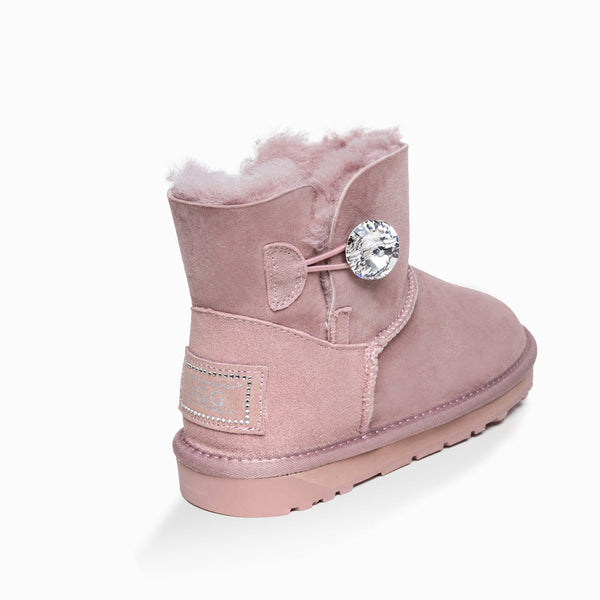 Ugg Classic Mini Button Whth Swarovski Boots (Water Resistant)