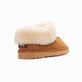 UGG COLLAR UNISEX PREMIUM SHEEPSKIN SUEDE SLIPPERS