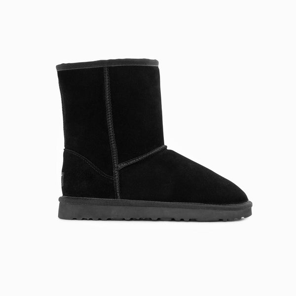 GENUINE AUSTRALIAN SHEEPSKIN UNISEX SHORT CLASSIC SUEDE BOOTS (Large Size)