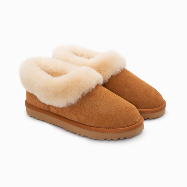 AVERY UNISEX PREMIUM SHEEPSKIN SUEDE SLIPPERS