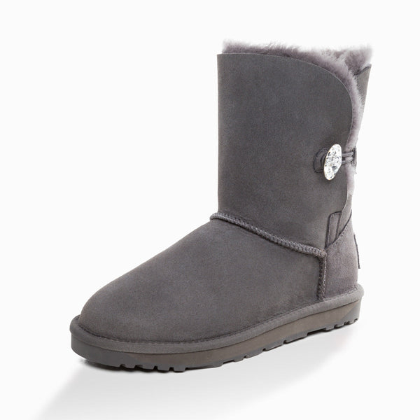 UGG CLASSIC III SHORT BUTTON BOOTS WITH SWAROVSKI BUTTON