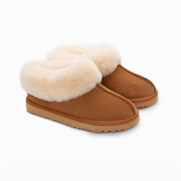 UGG COLLAR UNISEX PREMIUM SHEEPSKIN SUEDE SLIPPERS