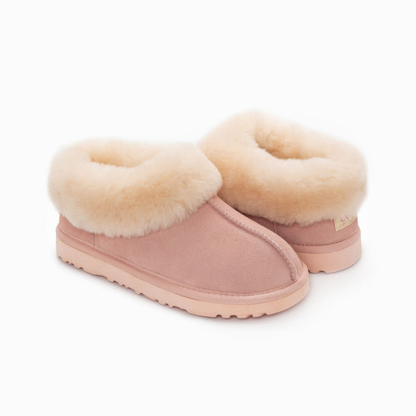 UGG COLLAR UNISEX PREMIUM SHEEPSKIN SUEDE SLIPPERS
