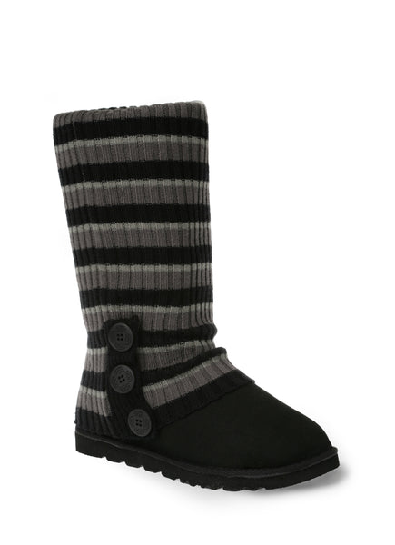 UGG CARDY SOCKS - BLACK/CHARCOAL/GREY STRIPE