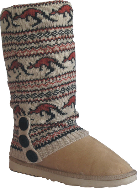 UGG CARDY SOCKS - SAND/BROWN PRINT