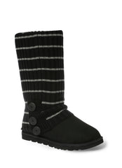 UGG CARDY SOCKS - BLACK/GREY THIN STRIPE