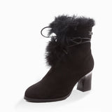UGG LEAH FUR LINED HEEL BOOTS