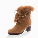 UGG LEAH FUR LINED HEEL BOOTS