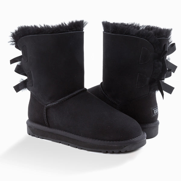 'NEW GENERATION' UGG LADIES CLASSIC BAILEY BOW 2 RIBBON BOOTS