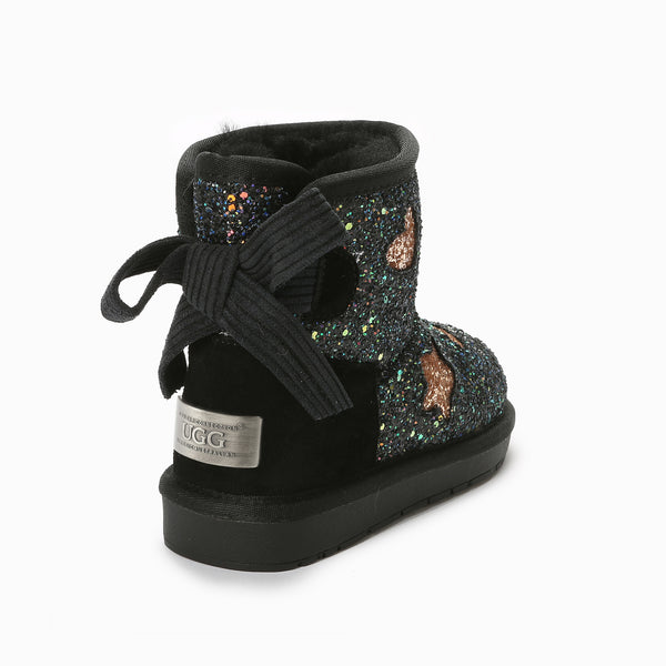 UGG KIDS VALERIE BAILEY BOW GLITTER BOOTS