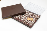 100% WOOL PRINTED SCARF - RED/LEOPARD