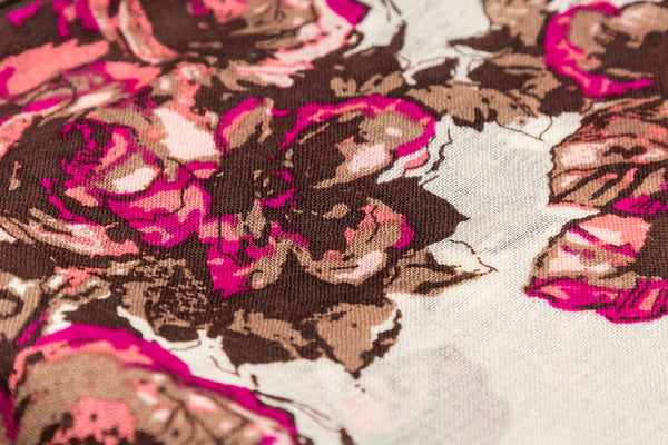 100% WOOL PRINTED SCARF - RED/LEOPARD