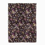 100% WOOL PRINTED SCARF - PURPLE MAPLE LEAVES FLORAL