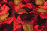 100% WOOL PRINTED SCARF - SAFFRON LEAVES FLORAL
