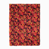 100% WOOL PRINTED SCARF - SAFFRON LEAVES FLORAL