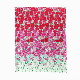100% WOOL PRINTED SCARF - ROSY ROSE FLOWER