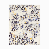 100% WOOL PRINTED SCARF - SAND/BLACK BLUE FLORAL