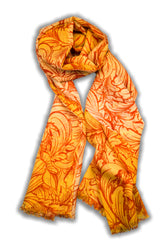100% MERINO WOOL SCARF YELLOW/ORANGE