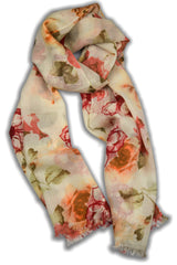 100% MERINO WOOL SCARF RED/GREEN