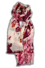 100% MERINO WOOL SCARF RED/ROSE