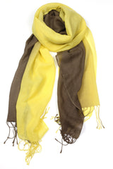 TIE DYE SCARF LEMON/BROWN