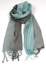 TIE DYE SCARF AQUA/GREY