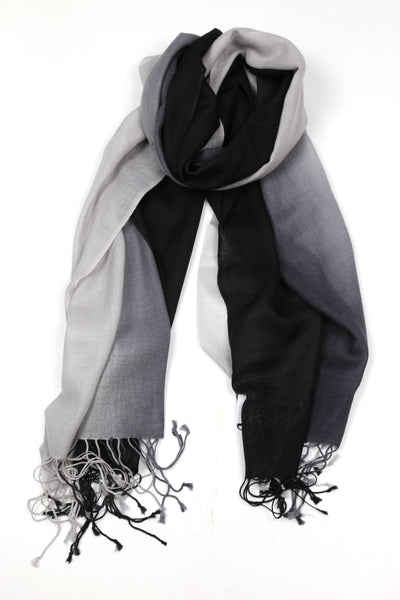 TIE DYE SCARF BLACK/GREY