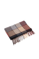 100% WOOL SCARF GREY MAROON
