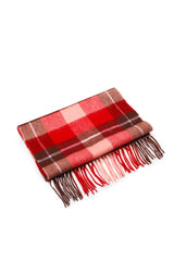 100% WOOL SCARF RED BROWN