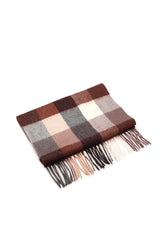 100% WOOL SCARF BROWN CREAM
