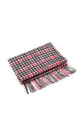 100% WOOL SCARF RED BLACK