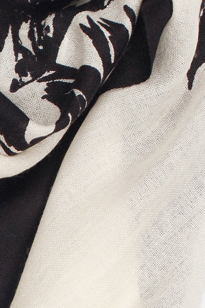 100% MERINO WOOL SCARF BLACK/WHITE