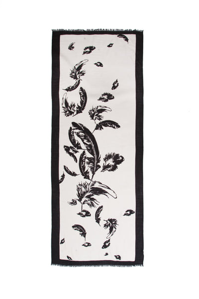 100% MERINO WOOL SCARF BLACK/WHITE