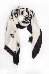 100% MERINO WOOL SCARF BLACK/WHITE