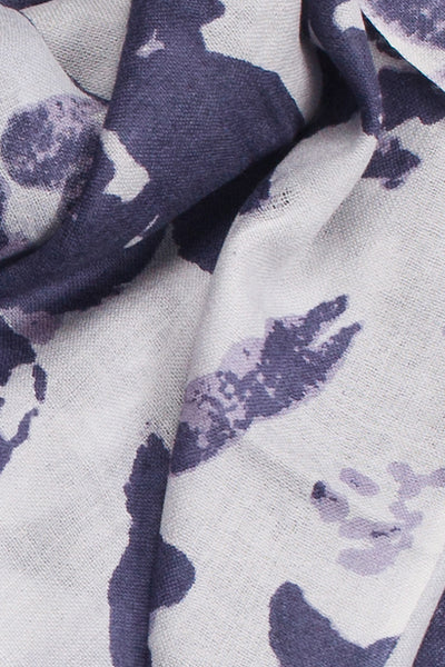 100% MERINO WOOL SCARF WHITE/GREY
