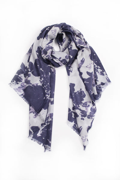 100% MERINO WOOL SCARF WHITE/GREY