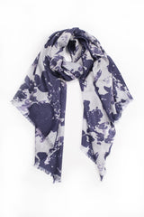 100% MERINO WOOL SCARF WHITE/GREY