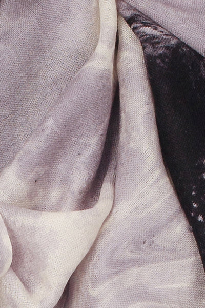 100% MERINO WOOL SCARF IVORY BLACK