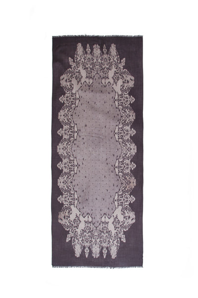 100% MERINO WOOL SCARF SMOKEY GREY