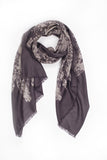 100% MERINO WOOL SCARF SMOKEY GREY