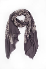 100% MERINO WOOL SCARF SMOKEY GREY