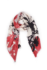 100% MERINO WOOL SCARF CREAM/WINE
