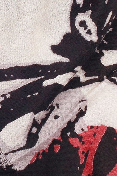 100% MERINO WOOL SCARF CREAM/WINE